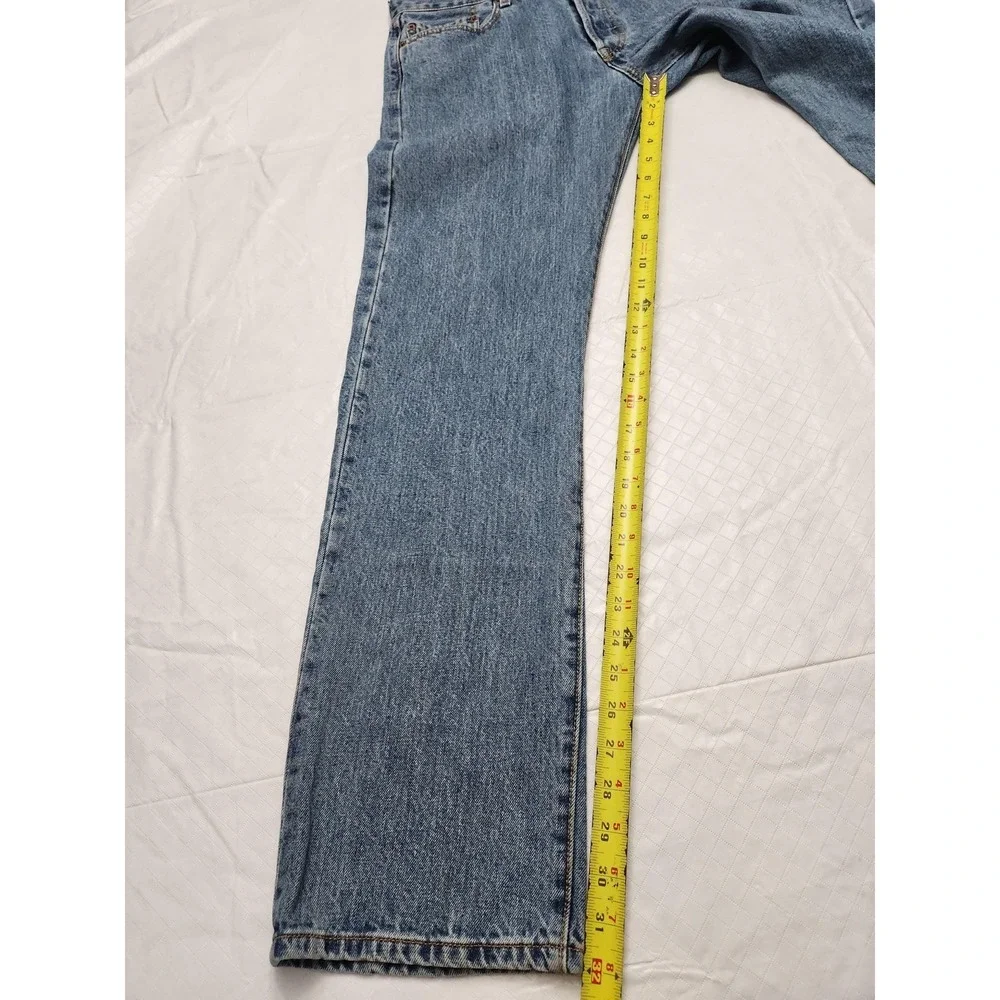 Levis 501 Jeans Mens 32x32 Blue Medium Wash Straight Leg Button Fly Denim Pants